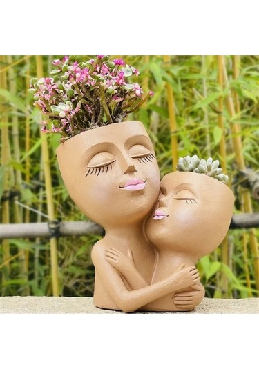 Ulzyvf Yüz Vazo Saksısı Saksısı Saksıları Reçine Kızlar Kadın Hava Ev Etli Dekorasyonu Çiçek Çiçek Baş Bahçe Aşk Anne Açık Jv