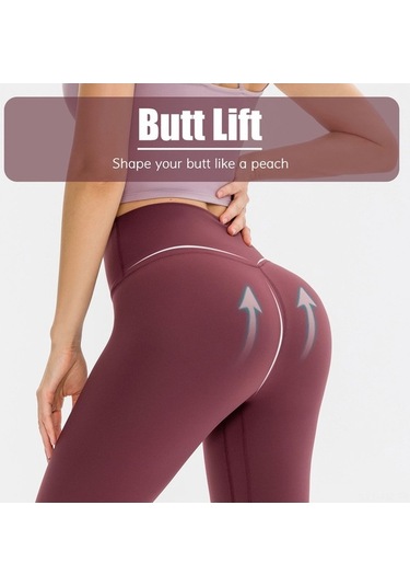 Fortunelane Kadınlar İçin Yüksek Bel Gergin Quick-dry Yoga Taytları, Hızlı Cüzdanlı, Spor Ve Koşu İçin Mor Mor