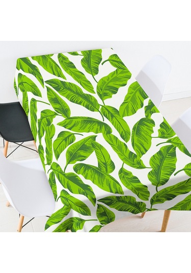 Suntek Tropikal Bitki Baskılı Masa Örtüsü Çiçek Kare-13