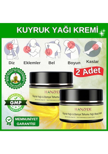 Hanzade Bitkisel Kuyruk Yağlı & Bamya Tohumu Yağlı Masaj Kremi 2 x 100 ML