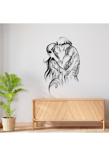 Romantik Yatak Odası Tabloları Öpüşen Çift Temalı Metal Tablo