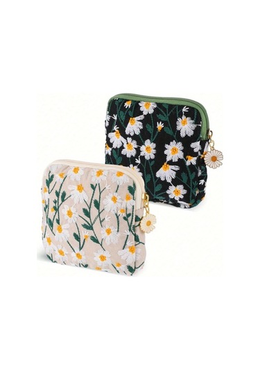 Fochsia 1 Adet 2 Renk Seçenekli Işık Rengi Şık Büyük Kapasiteli Hijyenik Ped Çantası - Portatif Sevimli Cep Düzenleme Çantası Açık Renk