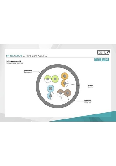 Dıgıtus 10m Cat6 Utp Dk-1617-100/b Mavi Patch Kablo-116843