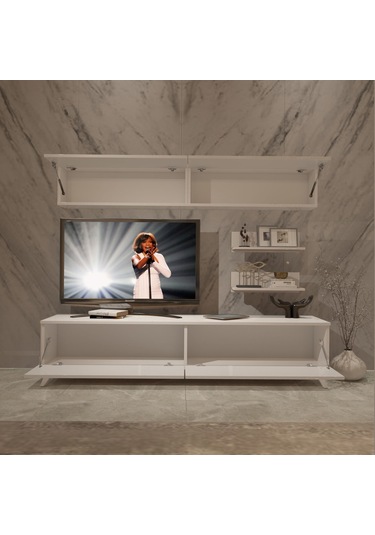 Decoraktiv Eko 5 Mdf Std Retro Tv Ünitesi Tv Sehpası Beyaz