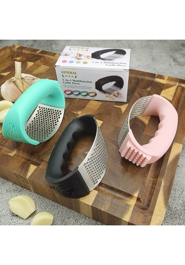 Reedark Evde Kullanıma Uygun Çelik Sarımsak Ezici, Kolay Kullanım, Kompakt Tasarım Ve Dayanıklı Parçalar İçeren Siyah Set Renkli Kutu Siyah