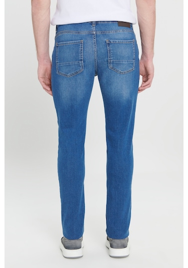 AC&Co / Altınyıldız Classics Ekstra Slim Fit Dar Kesim Pamuklu Riss Erkek Jean Kot Pantolon Lacivert