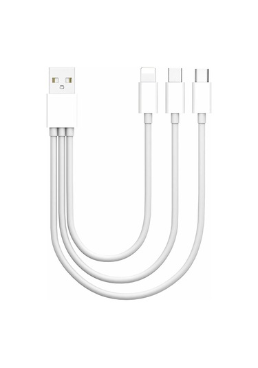 Springsun 3'ü 1 Arada Hızlı Şarj Kablosu - İphone, İpad, Samsung, Huawei Uyumlu