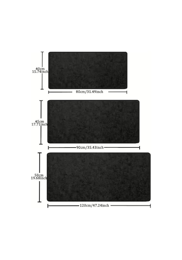 Oyun Mouse Pad Büyük Keçe Sümen Klavye Mat Masa Koruyucu 3mm Antrasit Renk 80x40cm