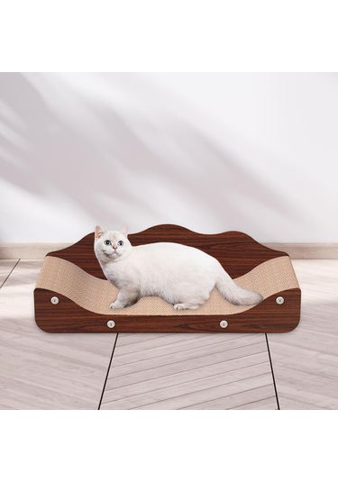 Suntek Oluklu Kağıt Kitten Scratcher Nest Yatak Taşlama 60cmx24cmx20cm-kırmızı