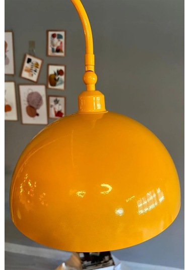 Dimmerli Işığı Ayarlanabilen Işığı Artırılıp Azaltılabilen Sarı Hareketli Başlık Metal Lambader Sarı