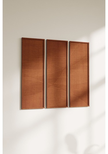 Dekoratif Modern Tasarımlı 3'lü Ahşap Tablo