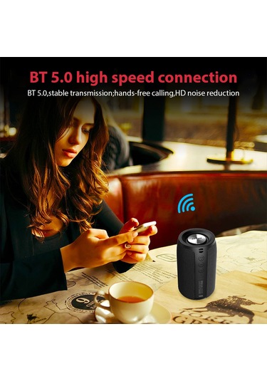 Wezone S32 Siyah Bluetooth Hoparlör - Tws Eşleşme, Su Geçirmez, Düşük Frekanslı Stereo, Sesli Konuşma, Taşınabilir - Ev/parti/doğa İçin