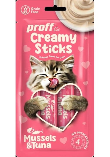 Proff Creamy Ton Balıklı ve Midyeli Kedi Ödülü 4'lü