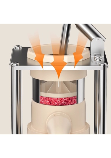 Sones Kol Presli Sosis Yapıcı Dikey Hızlı Manuel Sosis Doldurma Aleti 5 Nozullu Diğer