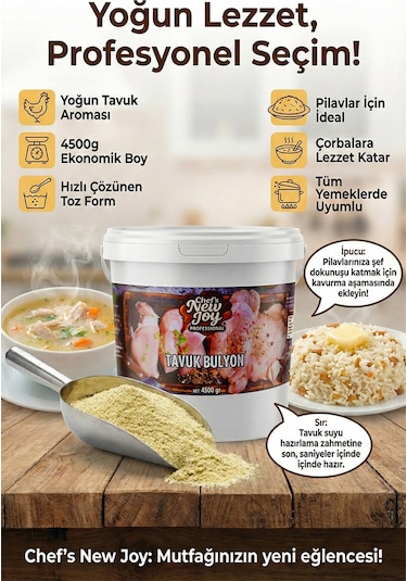 Chefs New Joy Tavuk Bulyon Toz Chicken Stock 4500 G