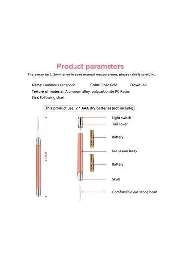 Led El Feneri Earpick Bebek Kulak Temizleyici Endoskop Penlight Kaşık Temizleme Kulak Küret Işık Kaşık Büyüteç İle Kulak Kiri Temizleme
