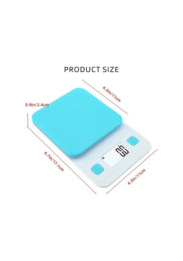 Willowhaven Mavi Elektronik Terazi, Renkli Tasarım, Lcd Ekran, 7 Birim Çevirme, 3kg Kapasite Mavi