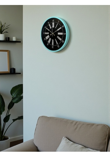Zentime 36 Cm Turkuaz Dekoratif Duvar Saati çok Renkli