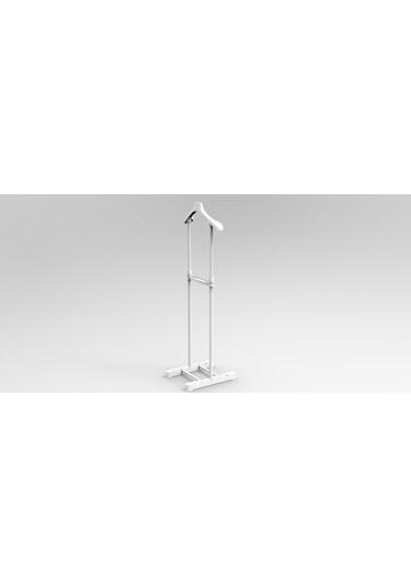 Lerato Tek Tepeli Dilsiz Uşak Elbise Askısı Beyaz