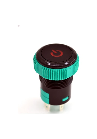 19mm 12v 20a Power Logolu Kırmızı Işıklı 1-0 Elektrik Anahtarı