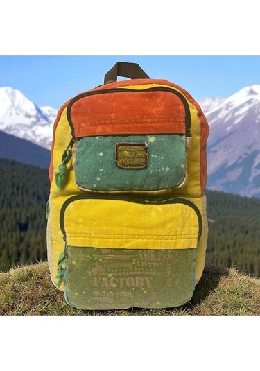 Kaliteli Tek Bölmeli Vintage Disayn Günlük Sırt Gezi Okul Seyahat Çantası Jannie Bag 27 Cm X 40 Cm Turkuaz