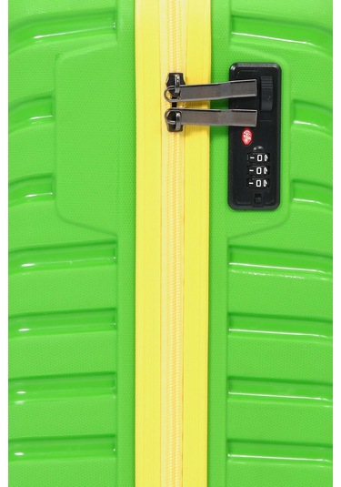 3'lü Set Silikon Kırılmaz Pp Unisex Yeşil Sarı Valiz Pwvlz005 Yeşil Sarı
