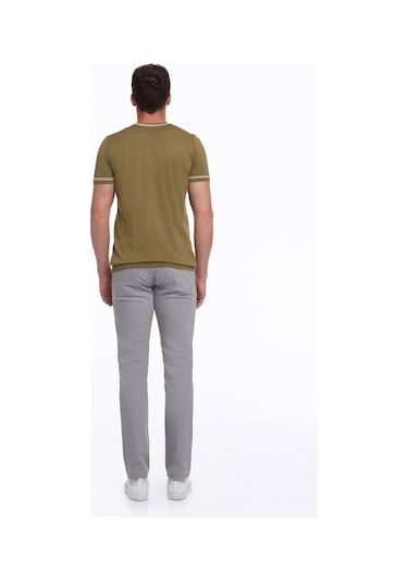 Hatemoğlu Yeşil Slim Fit Basic Bisiklet Yaka Triko Tişört-Yeşil
