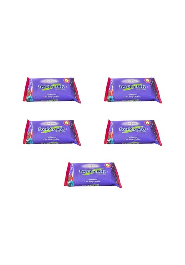 Fresh'n Soft Islak Cep Mendil - Alkolsüz Ve Ph Dengelenmiş - Çiçeksi Kokular - 15 Adetlik 5 Paket