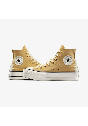 Converse Chuck Taylor All Star Lift Crafted Laces Unisex Beyaz Platform Sneaker A12551c Sarı