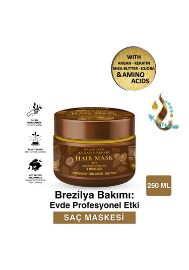 Argan & İpek Proteinli Saç Maskesi Yoğun Onarıcı Bakım 250 Ml