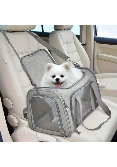 Tongdashop Siyah Havayolu Onaylı 15 Kg'a Kadar Kedi Taşıma Çantası Katlanır Mesh