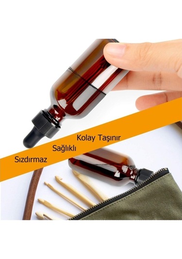 30Ml Amber Damlalıklı Cam Şişe Damlatma Uçlu