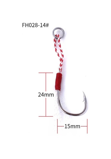 5pcs / Paket Hengjia 14 Bağlanmış Tel Demir Kanca Derin Deniz Balıkçılığı Kancası