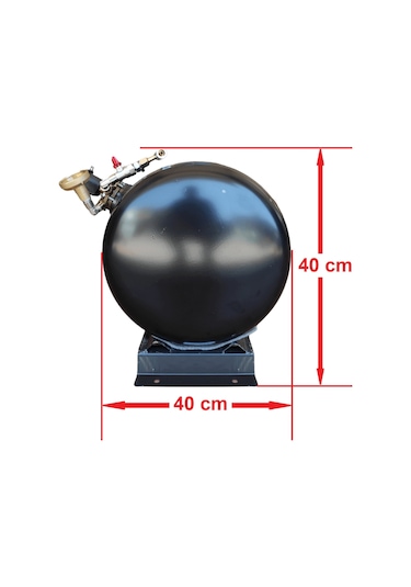 Karavan Lpg Tankı Yatay 40 Litre Kollektörlü Siyah