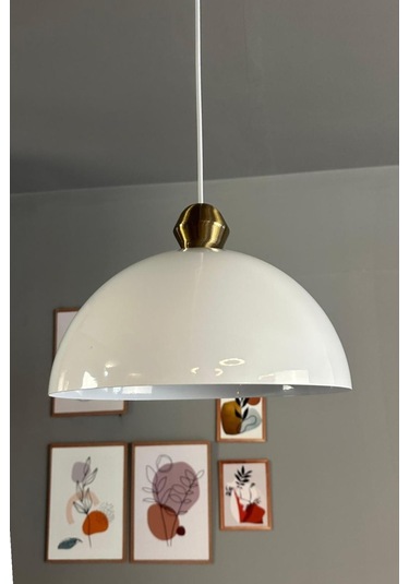 Yimpi Avize Tekli Eskitme Boncuk Başlık Sarkıt Salon Kuaför Cafe Dekoratif Aydınlatma Pastane Beyaz