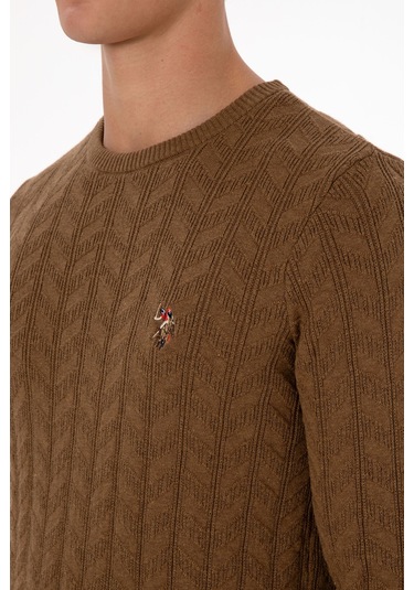 U.s. Polo Assn. Erkek Haki Melanj Kazak /triko 50307836-vr125 Haki Melanj