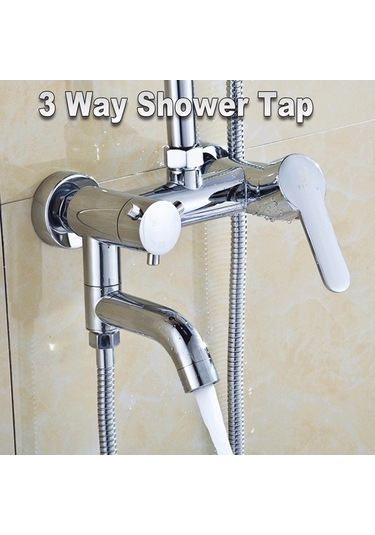 Bloomnest Lebıhmurah Bf245 Banyo Dolgusu Duş Musluğu Duvara Monte Pirinç Krom Evye Bataryası Modern Gümüş