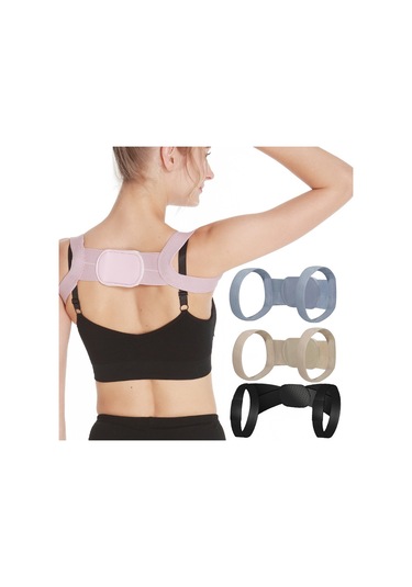 Sones 3 Adet Görünmez Nefes Alabilir Kambur Karşıtı Duruş Düzeltme Kemeri, Beden: S Gri