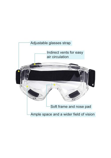 Güvenlik Gözlüğü Sıçrama Önleyici Toz Geçirmez Çalışma Laboratuvarı Gözlükleri Göz Koruması Endüstriyel Araştırma Güvenlik Gözlükleri Şeffaf 1pc