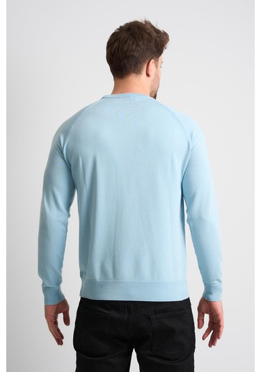 Alexandergardı Bisiklet Yaka Basic Triko Kazak Açık Mavi