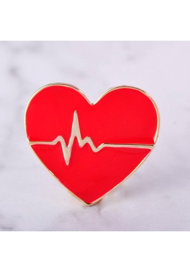 Blucome Kırmızı Emaye Aşk Kalp Atışı Şekli Broş Korsaj Doktor Hemşire Hastane Rozeti Özel Tasarım Kalpler Broş Yaka Klip Kırmızı
