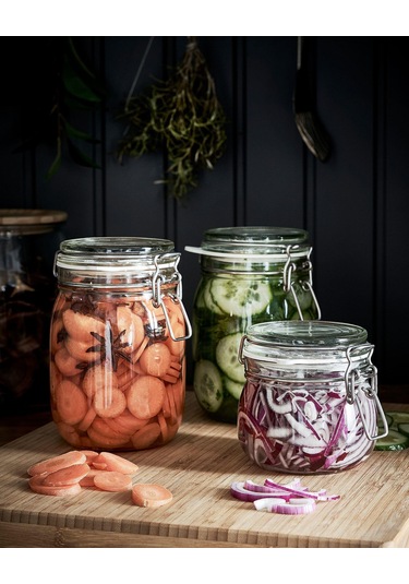 Vakum Kapaklı Cam Kavanoz Meridyendukkan Şeffaf 0.5 Litre Contalı Kavanoz