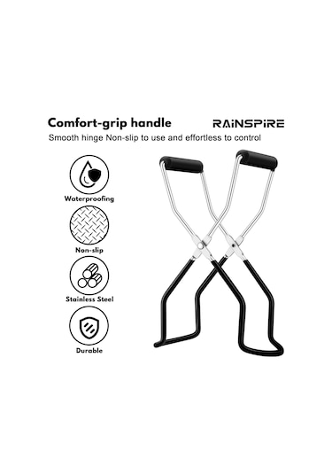 Ximistore9 Siyah Paslanmaz Çelik Kavanoz Kırıcı, Kayma Ve Isıya Dayanıklı, Kavanoz Ve Şişe Taşıyıcı Kelepçe Siyah