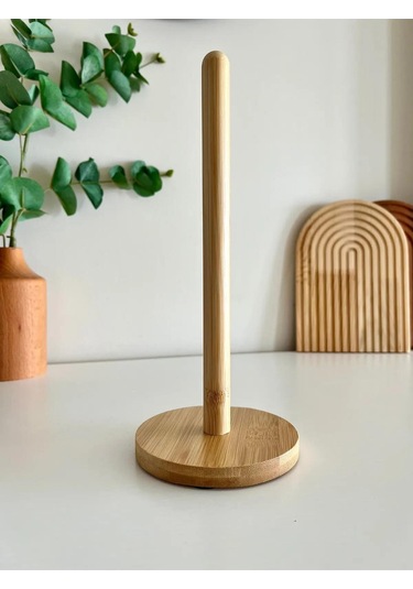 Bambu Kağıt Havluluk - Masa Üstü Rulo Peçetelik - Dik Kağıt Havluluk - Yuvarlak