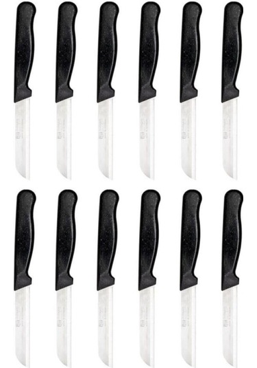 Solingen Simli Meyve Bıçağı 12'Li Siyah