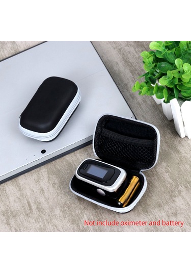 Kangvka Parmak Ucu Puls Oksimetre İçin Sert Korumalı Eva Depolama Çantası - Sırt Çarpması Ve Çizilere Dayanıklı, Reşitli Zipperli Taşınabilir Kutusu Siyah