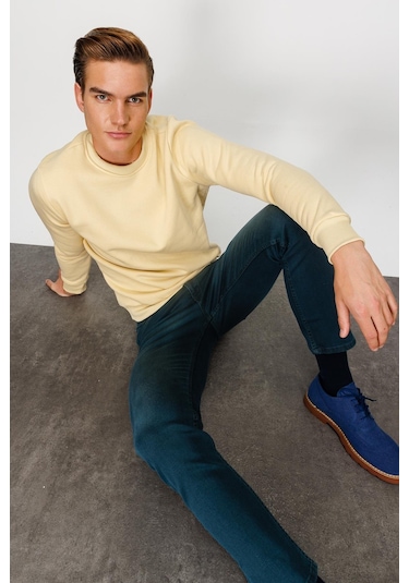 Igs İgs Erkek Sarı Standart Bisiklet Yaka Sweatshirt Sarı