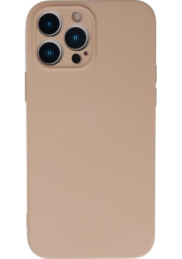 Apple iPhone Uyumlu, 13 Pro Max Kılıf Nano İçi Kadife Silikon - Pudra