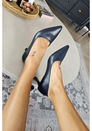 Ops 10 1899 Topukla Kadın Kadeh Topuklu Stiletto Lacivert Süet