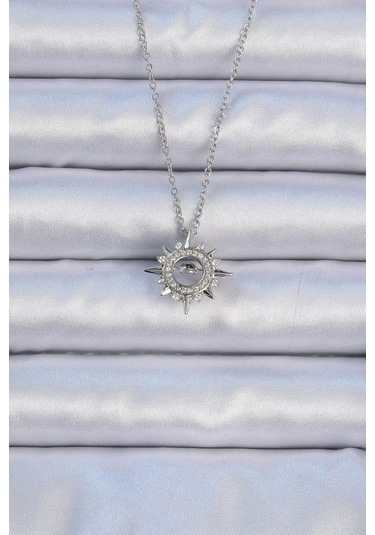 Dodes Dodes 316l Çelik Zincir Gümüş Renk Zirkon Taşlı Parlayan Yıldız Kolye Tg27bko9084 Çok Renkli